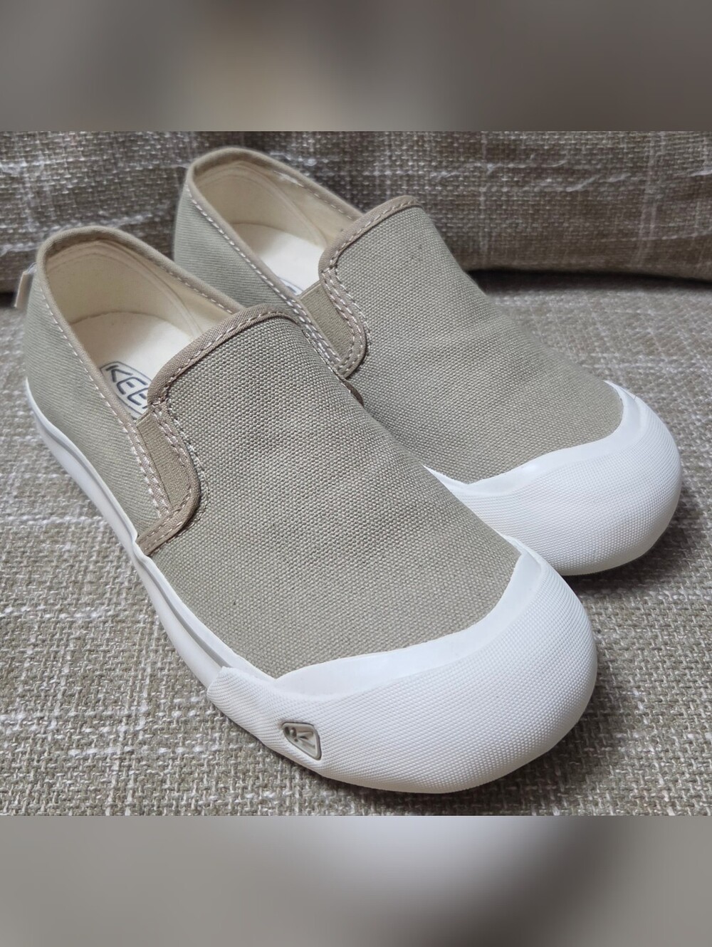 KEEN Coronado III Canvas Slip-On Shoes Brindle/Taupe Women's Size 6.5 - Like New